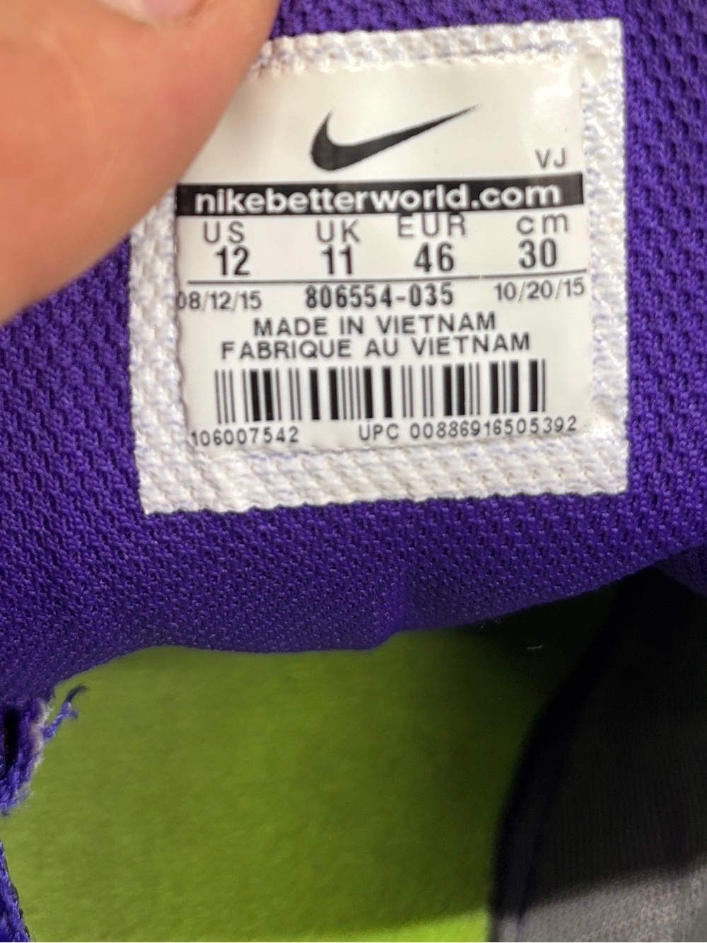 Nike Zoom Rival S 8 Sprint Track Spikes Men’s 12 Black Purple Green - Picture 5 of 13
